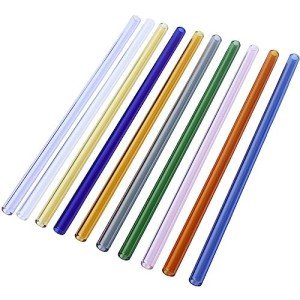 Colored Borosilicate Glass Tubes Set - 10 Pieces
