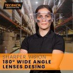 TECBACK Charcoal Anti-Fog Safety Goggles - Over Glasses