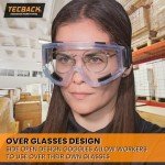 TECBACK Charcoal Anti-Fog Safety Goggles - Over Glasses