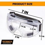 TECBACK Smoky Black Anti-Fog Safety Goggles