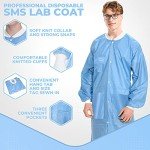 10 Pack Disposable Knee-Length Lab Coats - Blue