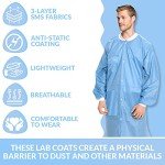 10 Pack Disposable Knee-Length Lab Coats - Blue