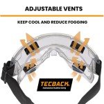 TECBACK Charcoal Anti-Fog Safety Goggles - Over Glasses