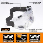 TECBACK Smoky Black Anti-Fog Safety Goggles