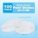 CryoKing 100 Pack Sterile Petri Dishes, 60mm