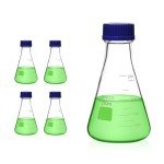 4 Pack 250ml Glass Erlenmeyer Flasks with Caps