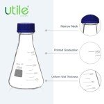 4 Pack 250ml Glass Erlenmeyer Flasks with Caps