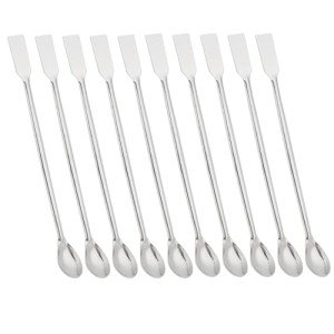 10 Pcs Stainless Steel Lab Mixing Spatulas/Scoops