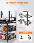 3D Printer Rack with Wheels for Filament Storage