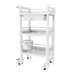 Mobile 3-Tier Utility Cart with Drawer and Bin