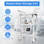 Mobile 3-Tier Utility Cart with Drawer and Bin