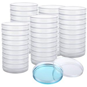 60 Pack Sterile Plastic Petri Dishes, 90mm