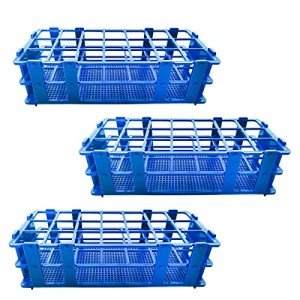 3-Pack Blue Detachable Test Tube Rack for Labs