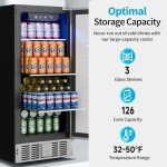 15 Inch Beverage Refrigerator with Stainless Steel Door