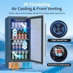 15 Inch Beverage Refrigerator with Stainless Steel Door