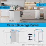 15 Inch Beverage Refrigerator with Stainless Steel Door