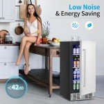 15 Inch Beverage Refrigerator with Stainless Steel Door