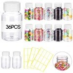 36 Pcs Clear Reagent Bottles with White Caps