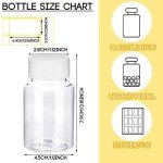 36 Pcs Clear Reagent Bottles with White Caps