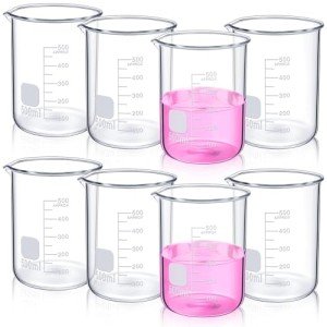 Relaxweex 8 Pack 500ml Glass Lab Beakers