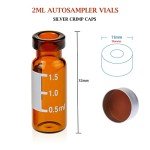 Amber 2 ML Autosampler Vials with Crimp Top - 100pcs