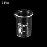 PATIKIL 3Pcs 5ml Borosilicate Glass Beakers
