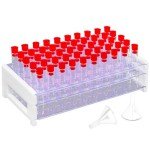 50-Pack Clear Test Tubes with Rack and Caps