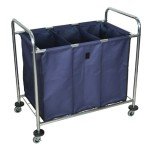 Heavy-Duty Blue Laundry Cart with Wheels, 7 Bushel