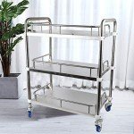 3-Tier Stainless Steel Lab Trolley Cart