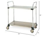 Metro MW104 Stainless Steel Utility Cart with 2 Shelves
