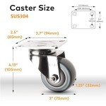 3-Inch Stainless Steel Heavy Duty Swivel Caster