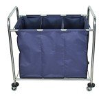 Heavy-Duty Blue Laundry Cart with Wheels, 7 Bushel