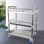 3-Tier Stainless Steel Lab Trolley Cart