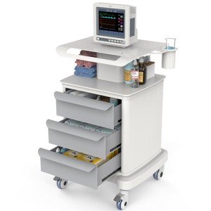 Mobile Rolling Medical Cart with Drawers and Wheels