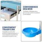 Stainless Steel 2-Tier Lab Serving Cart with Drawers