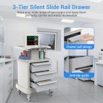 Mobile Rolling Medical Cart with Drawers and Wheels