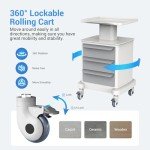 Mobile Rolling Medical Cart with Drawers and Wheels