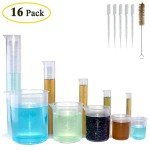 10 Pack Plastic Cylinders and Beakers Set
