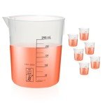 6-Piece 250ml Plastic Beaker Set with Spout