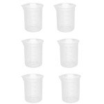 Transparent Plastic Lab Measuring Cups, 6 Pack