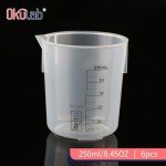 6-Piece 250ml Plastic Beaker Set with Spout