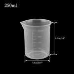 Transparent Plastic Lab Measuring Cups, 6 Pack
