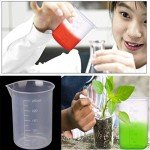 Transparent Plastic Lab Measuring Cups, 6 Pack