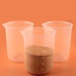 Transparent Plastic Lab Measuring Cups, 6 Pack