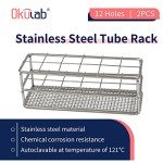 12-Hole Stainless Steel Test Tube Rack Set