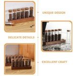 Glass Test Tube Set with Wood Rack - 6 Pieces