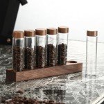 Glass Test Tube Set with Wood Rack - 6 Pieces