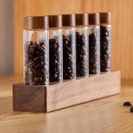 Glass Test Tube Set with Wood Rack - 6 Pieces