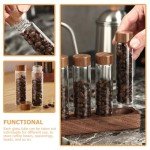 Glass Test Tube Set with Wood Rack - 6 Pieces