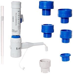 PTFE/Borosilicate Glass Bottle Top Dispenser, 0.5-5ml
